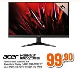Expert Acer monitor 27" NITROQG271EBII offerta