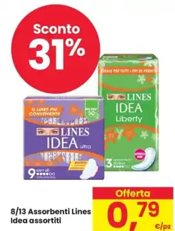 Despar 8/13 assorbenti lines idea assortiti offerta