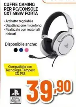 Expert Cuffie gaming per pc/console GXT 498W FORTA offerta