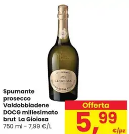Despar Spumante prosecco valdobbiadene docg millesimato brut LA GIOIOSA offerta