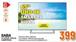 Expert SABA TV LED 65" UHD 4KSABA SA65K79VDA offerta