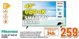 Expert Hisense TV LED 43" UHD 4K 43A69N offerta