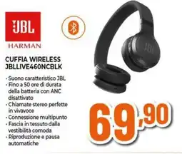 Expert JBL HARMAN CUFFIA Wireless JBLLIVE460NCBLK offerta