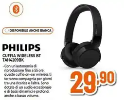 Expert Philips cuffia wireless BT TAH4209BK offerta
