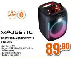 Expert MAJESTIC party speaker portatile FIRE12BK offerta