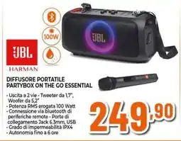 Expert Jbl harman diffusore portatile partybox on the go essential offerta