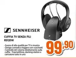 Expert Sennheiser cuffia TV senza FILI RS120W offerta