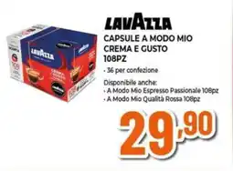 Expert Lavazza capsule a modo mio crema e gusto offerta