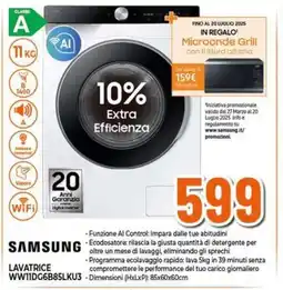 Expert Samsung lavatrice WW11DG6B85LKU3 offerta