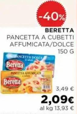 Coop Beretta pancetta a cubetti affumicata/dolce offerta