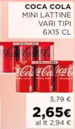 Coop Coca cola mini lattine vari tipi offerta