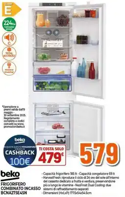 Expert Beko frigorifero combinato incasso BCNA27SE4SN offerta