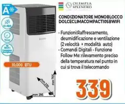 Expert OLIMPIA SPLENDID CONDIZIONATORE MONOBLOCCO DOLCECLIMACOMPACTIOSBWIFI offerta