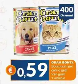 Mister Risparmio GRAN BONTA Bocconcini per cani o gatti Vari gusti offerta