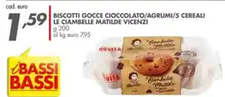 Italmark Biscotti gocce cioccolato/agrumi/5 cereali le ciambelle MATILDE VICENZI offerta