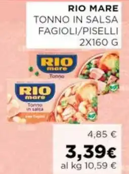Coop Rio mare tonno in salsa fagioli/piselli offerta