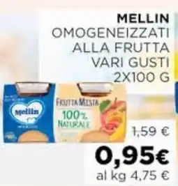Coop Mellin omogeneizzati alla frutta vari gusti offerta