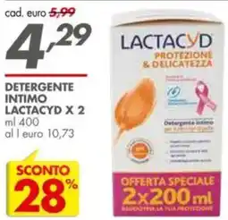 Italmark Detergente intimo LACTACYD X 2 offerta