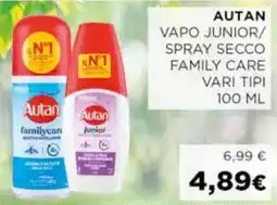 Coop Autan vapo junior/ spray secco family care vari tipi offerta