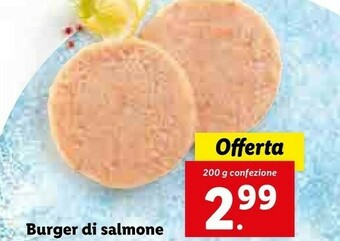 Lidl Burger di salmone offerta