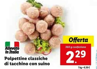 Lidl Polpettine classiche di tacchino con suino offerta