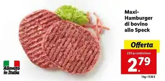 Lidl Maxi- hamburger di bovino allo speck offerta