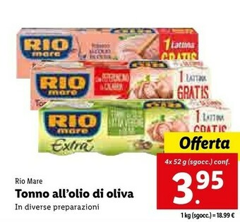 Lidl Tonno all'olio di oliva offerta