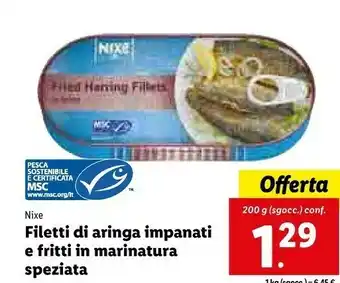 Lidl Filetti di aringa impanati e fritti in marinatura speziata offerta