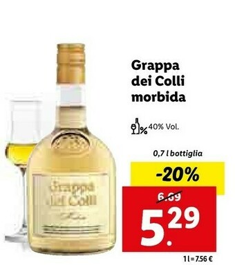 Lidl Grappa dei colli morbida offerta