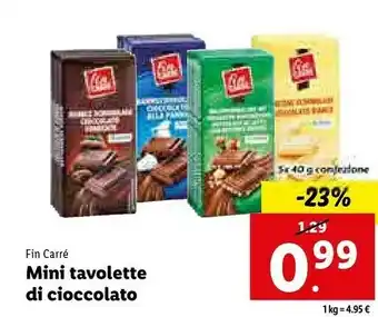 Lidl Fin carrè - dunkle schokolade cioccolato fondente 40 g(ml) offerta