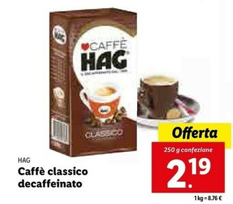 Lidl Caffè classico decaffeinato offerta