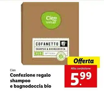 Lidl Cien confezione regalo shampoo e bagnodoccia bio offerta