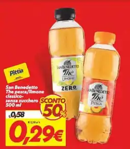 Iper Super Conveniente San Benedetto The pesca/limone classico-senza zucchero offerta