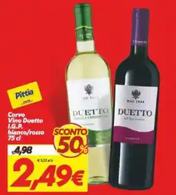 Iper Super Conveniente Corvo Vino Duetto I.G.P. bianco/rosso offerta