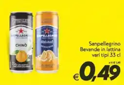 Iper Super Conveniente Sanpellegrino Bevande in lattina vari tipi offerta