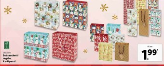 Lidl Crelando set sacchetti regalo offerta