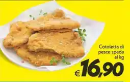 Iper Super Conveniente Cotoletta di pesce spada offerta