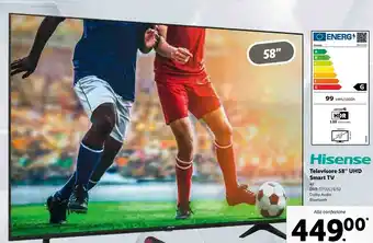 Lidl H58a6120 tv 147,3 cm (58") 4k ultra hd smart tv wi-fi nero offerta
