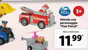 Lidl Paw patrol , veicolo della polizia di chase con personaggio per bambini dai 3 anni in su offerta