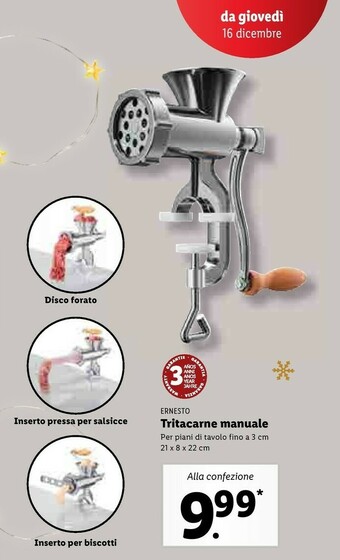 Lidl Ernesto tritacarne manuale offerta