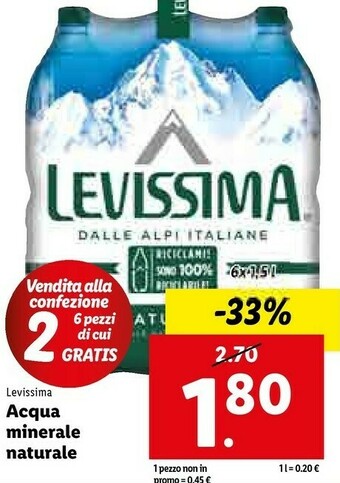 Lidl Acqua minerale naturale offerta