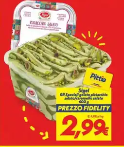 Iper Super Conveniente Sigel Gli Speciali gelato pistacchio salato/caramello salato offerta