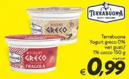 Iper Super Conveniente Terrabuona Yogurt greco 0% vari gusti/ 1% cocco offerta