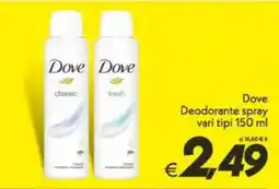Iper Super Conveniente Dove Deodorante spray vari tipi offerta