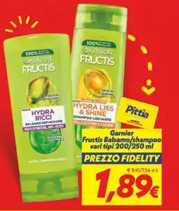 Iper Super Conveniente Garnier Fructis Balsamo/shampoo vari tipi offerta