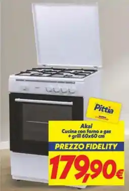 Iper Super Conveniente Akai Cucina con forno a gas +grill 60x60 cm offerta