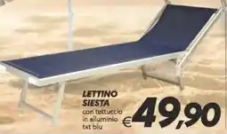 Iper Super Conveniente LETTINO SIESTA con tettuccio in alluminio txt blu offerta