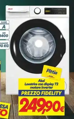 Iper Super Conveniente Akai Lavatrice con display T2 motore inverter offerta