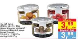 Despar Carciofi ripieni di tonno ed olive/Olive ripiene di tonno e acciughe/ Peperoncini ripeni di tonno Despar Premium offerta