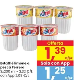 Despar Estathè limone o pesca Ferrero offerta